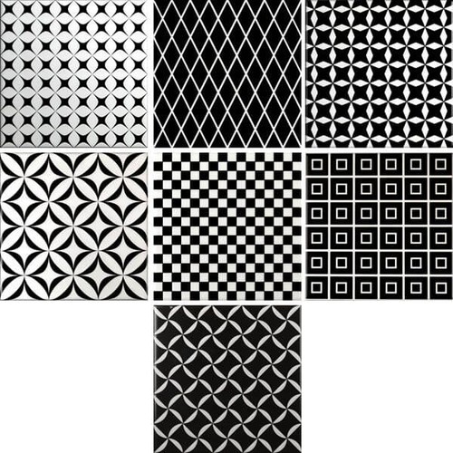 20*20 Decor Black&White Mix 9 mm decorative ceramic tile